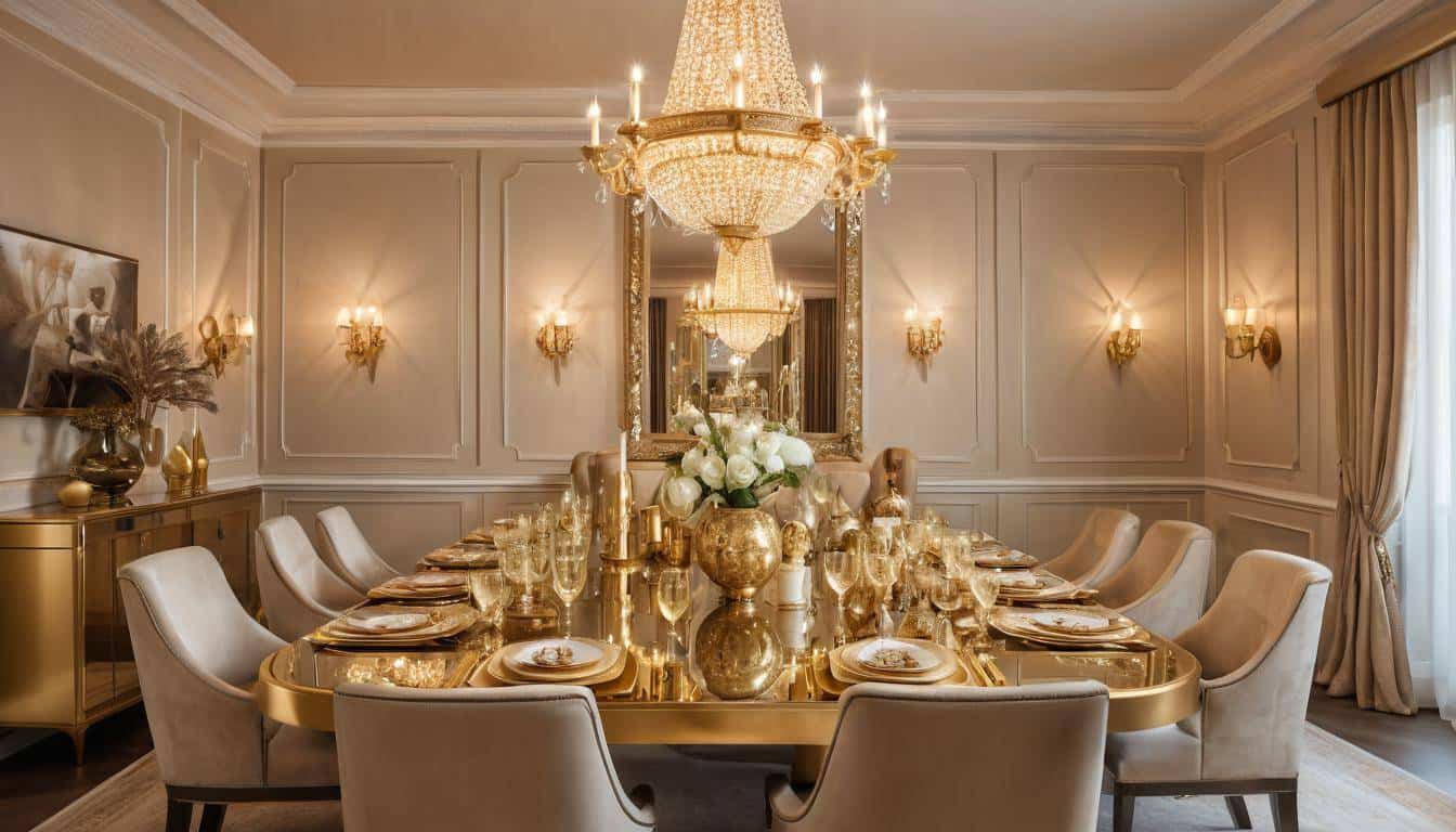 beautiful gold dining rooms