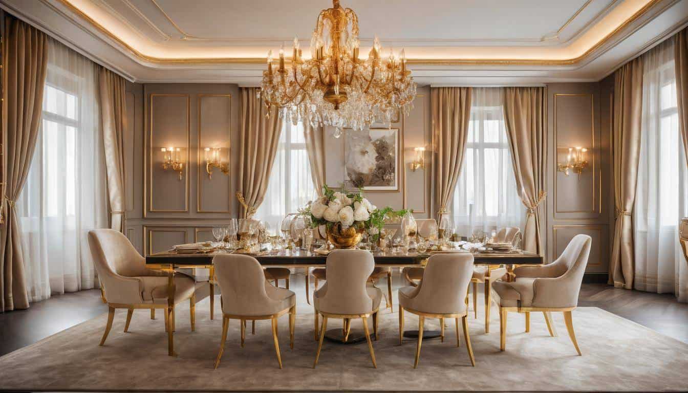 beautiful gold dining rooms