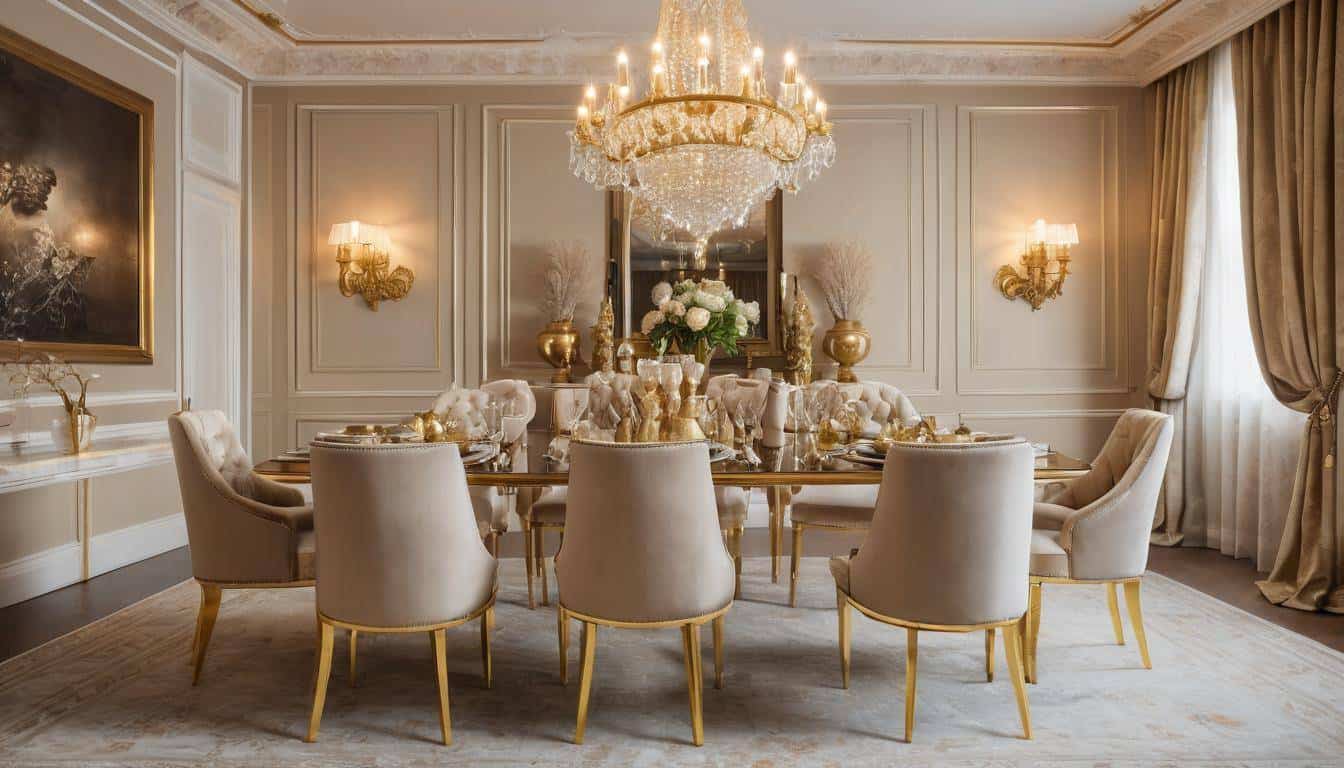 beautiful gold dining rooms