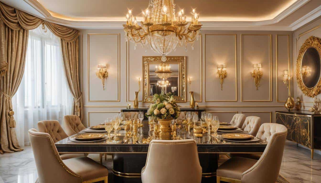 beautiful gold dining rooms