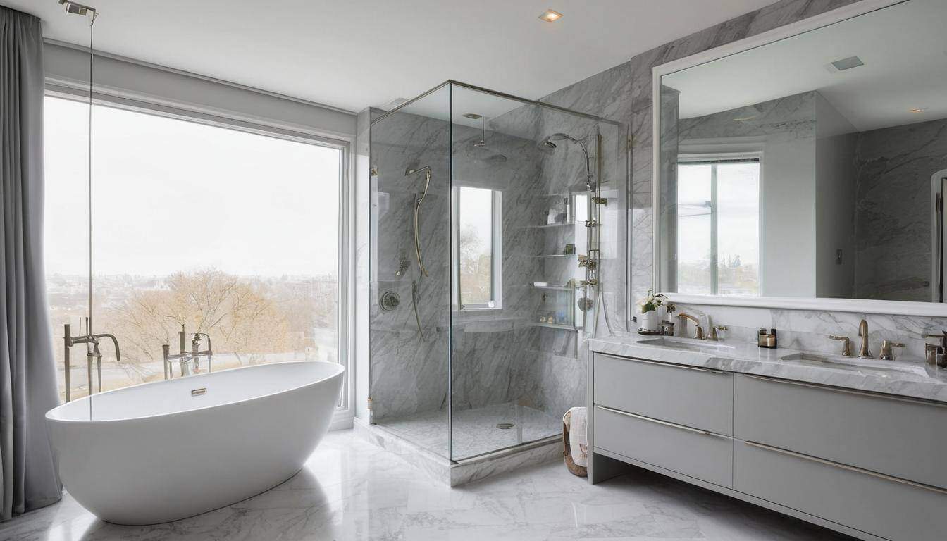 beautiful grey bathrooms