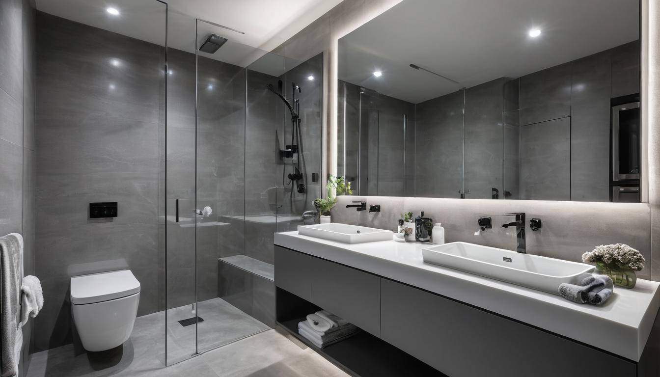 beautiful grey bathrooms