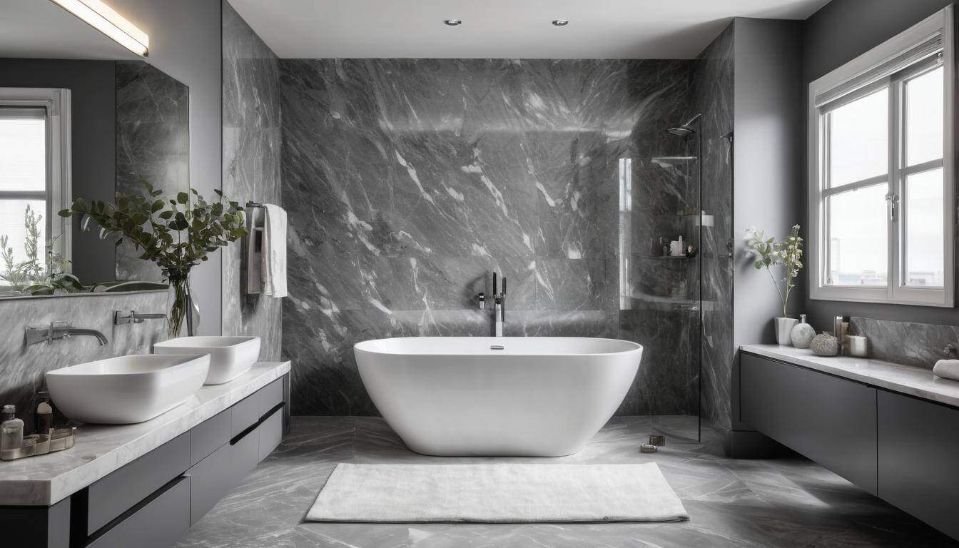 beautiful grey bathrooms