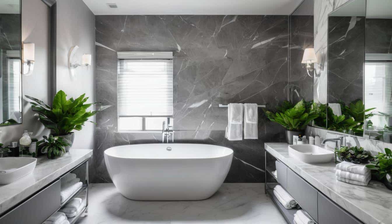 beautiful grey bathrooms