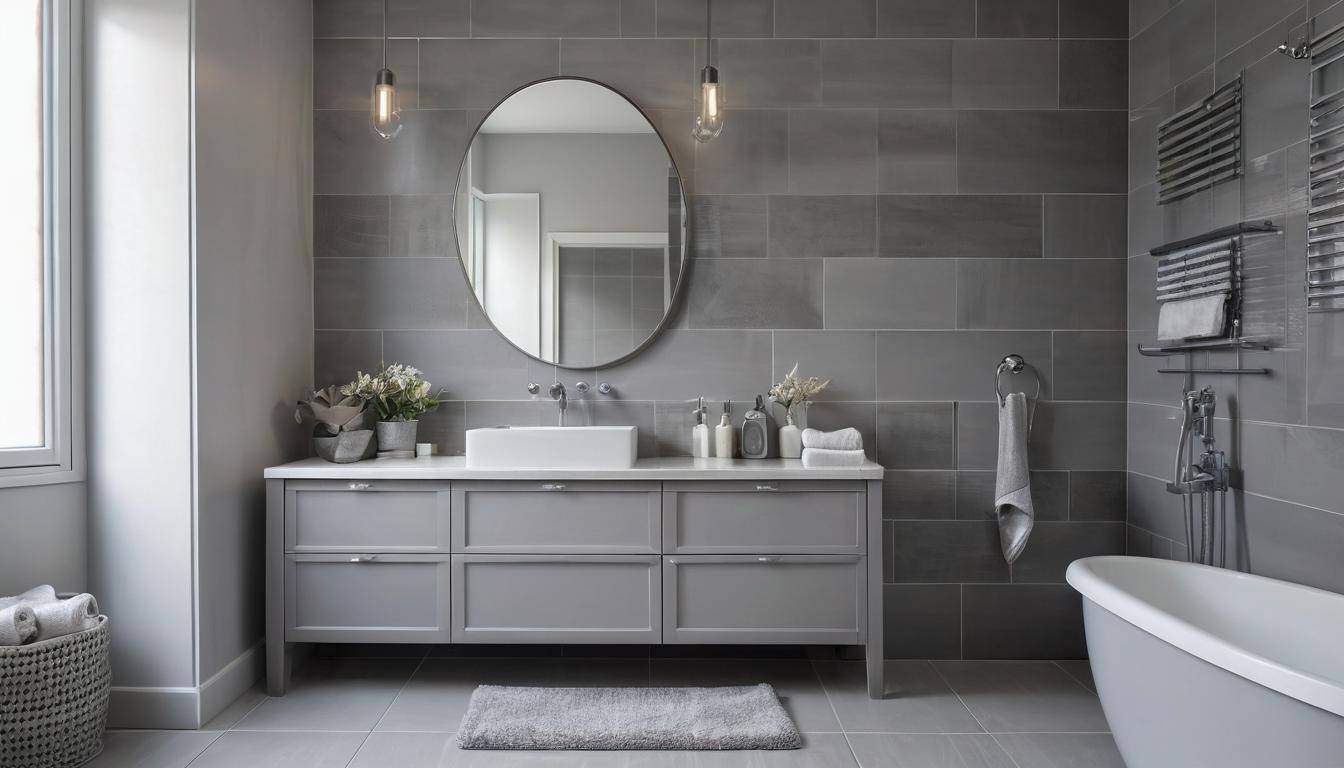 beautiful grey bathrooms