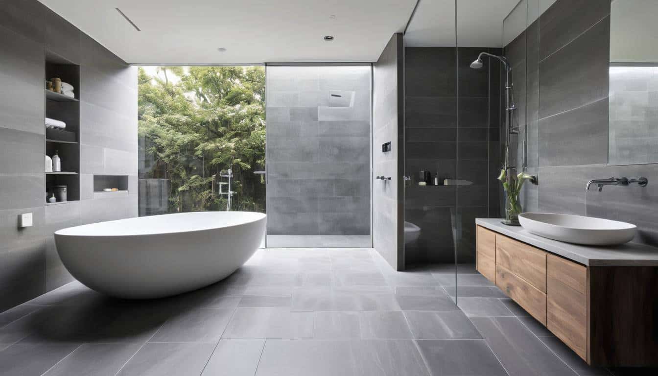 beautiful grey bathrooms