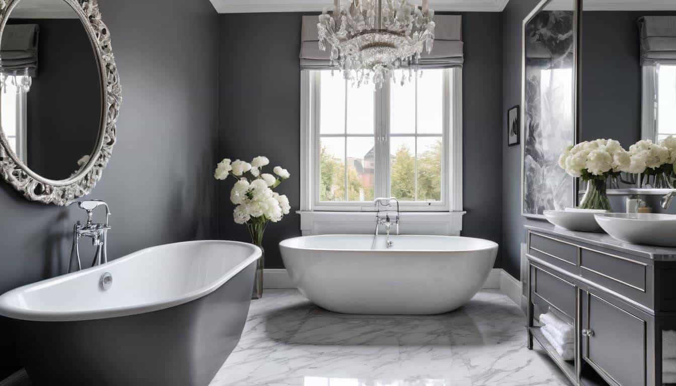 beautiful grey bathrooms