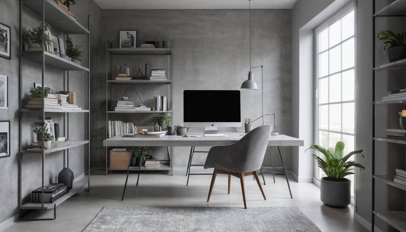 beautiful grey home offices