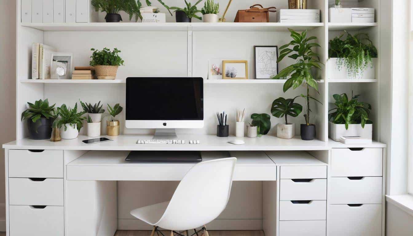 beautiful grey home offices