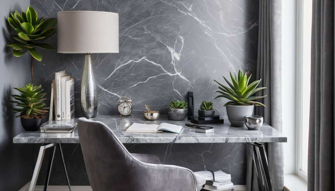 beautiful grey home offices
