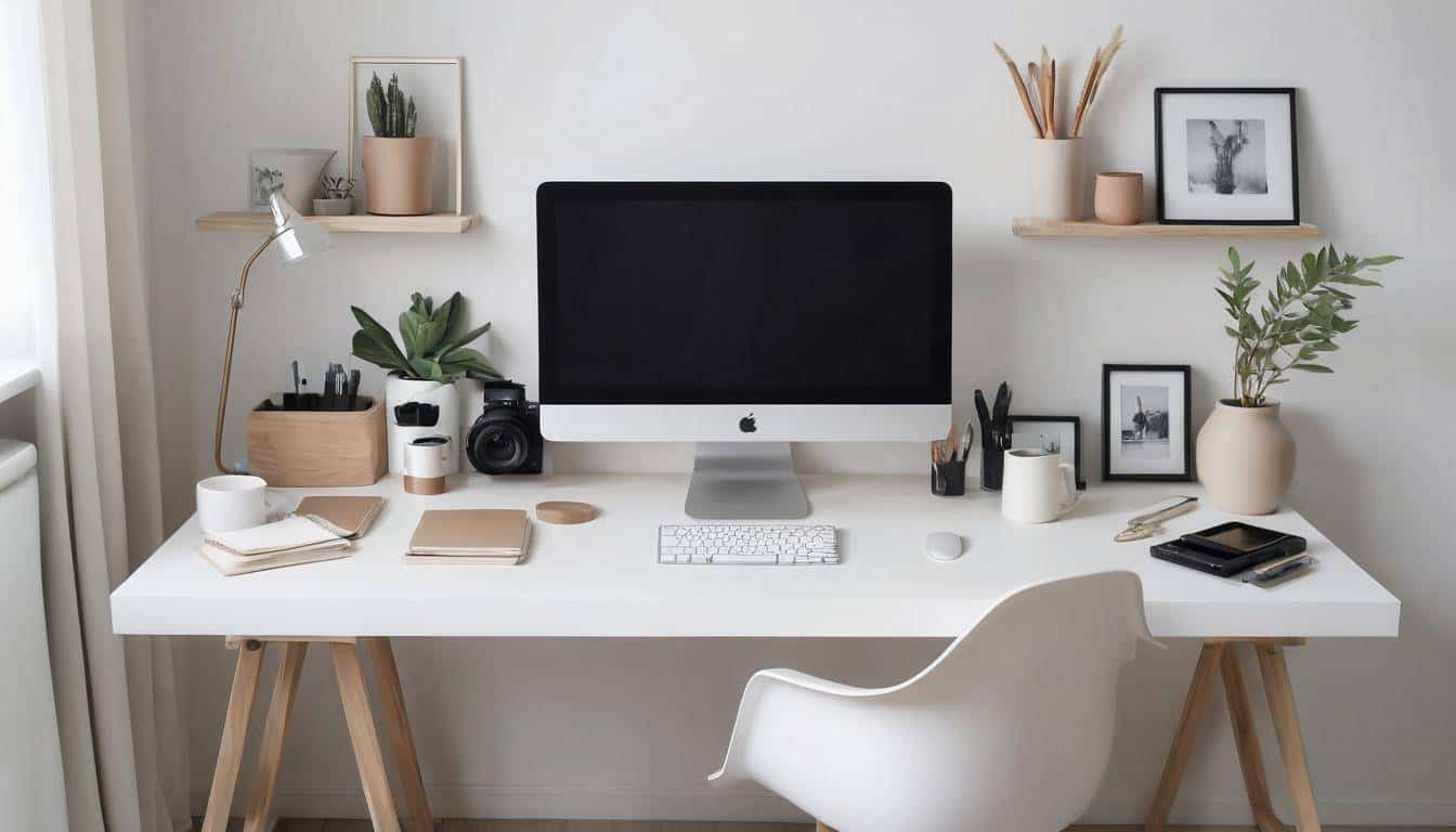 beautiful grey home offices