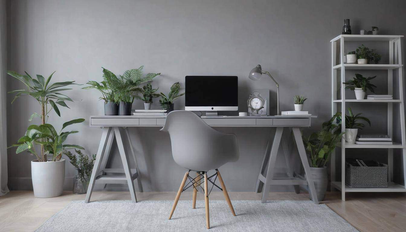 beautiful grey home offices