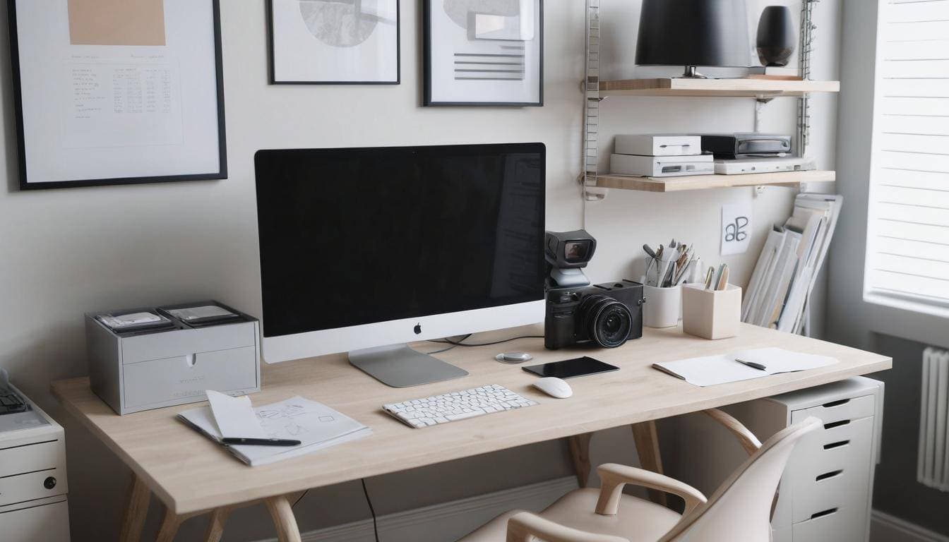 beautiful grey home offices