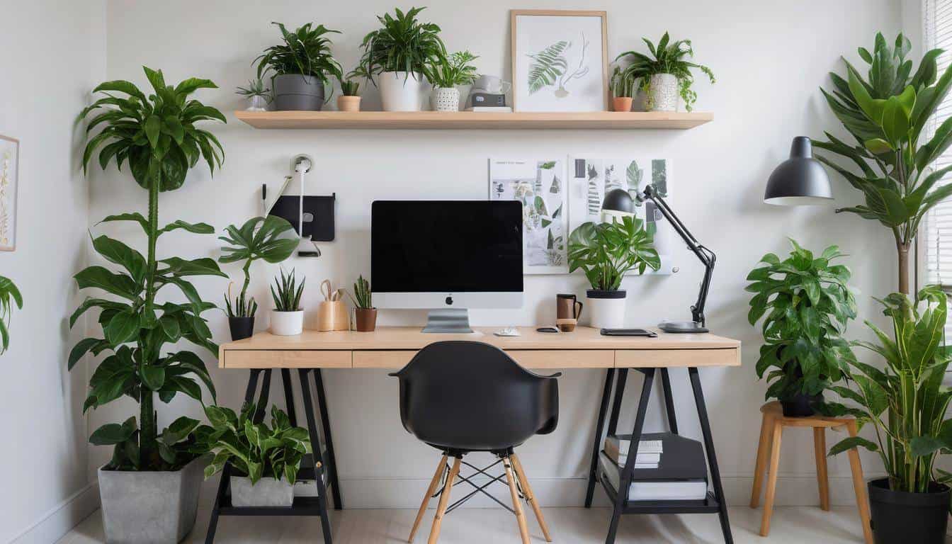 beautiful grey home offices