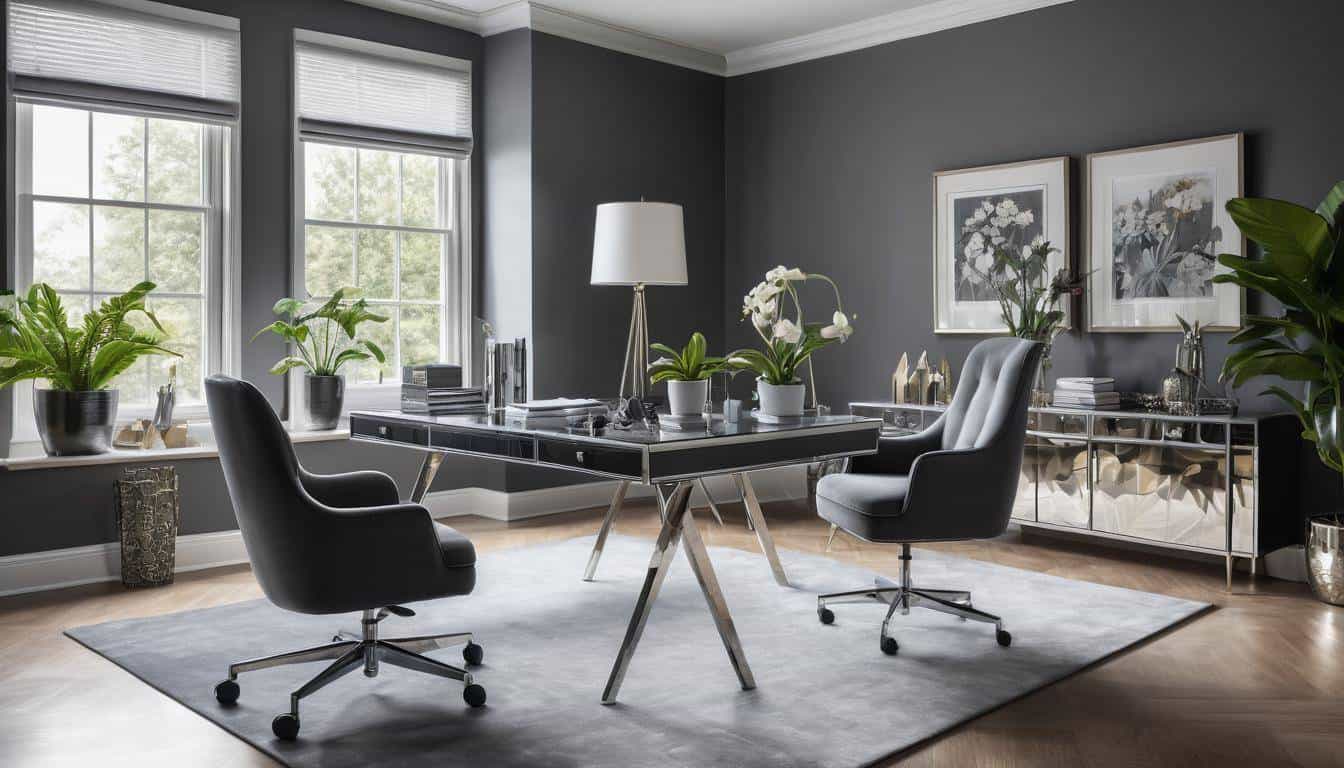 beautiful grey home offices