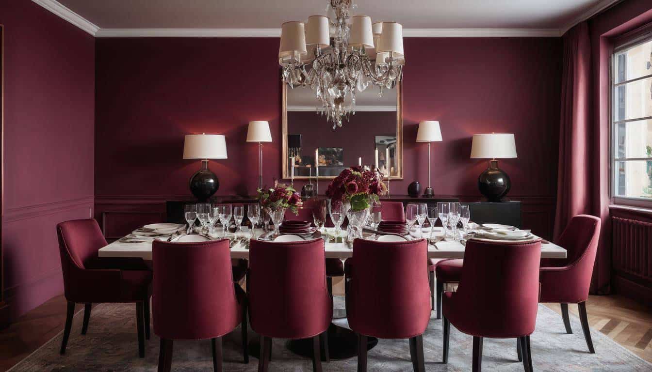 beautiful maroon dining rooms