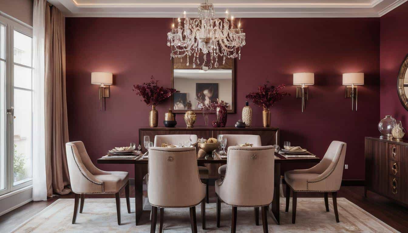 beautiful maroon dining rooms