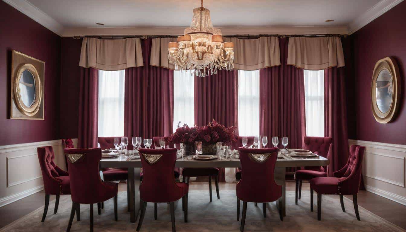 beautiful maroon dining rooms