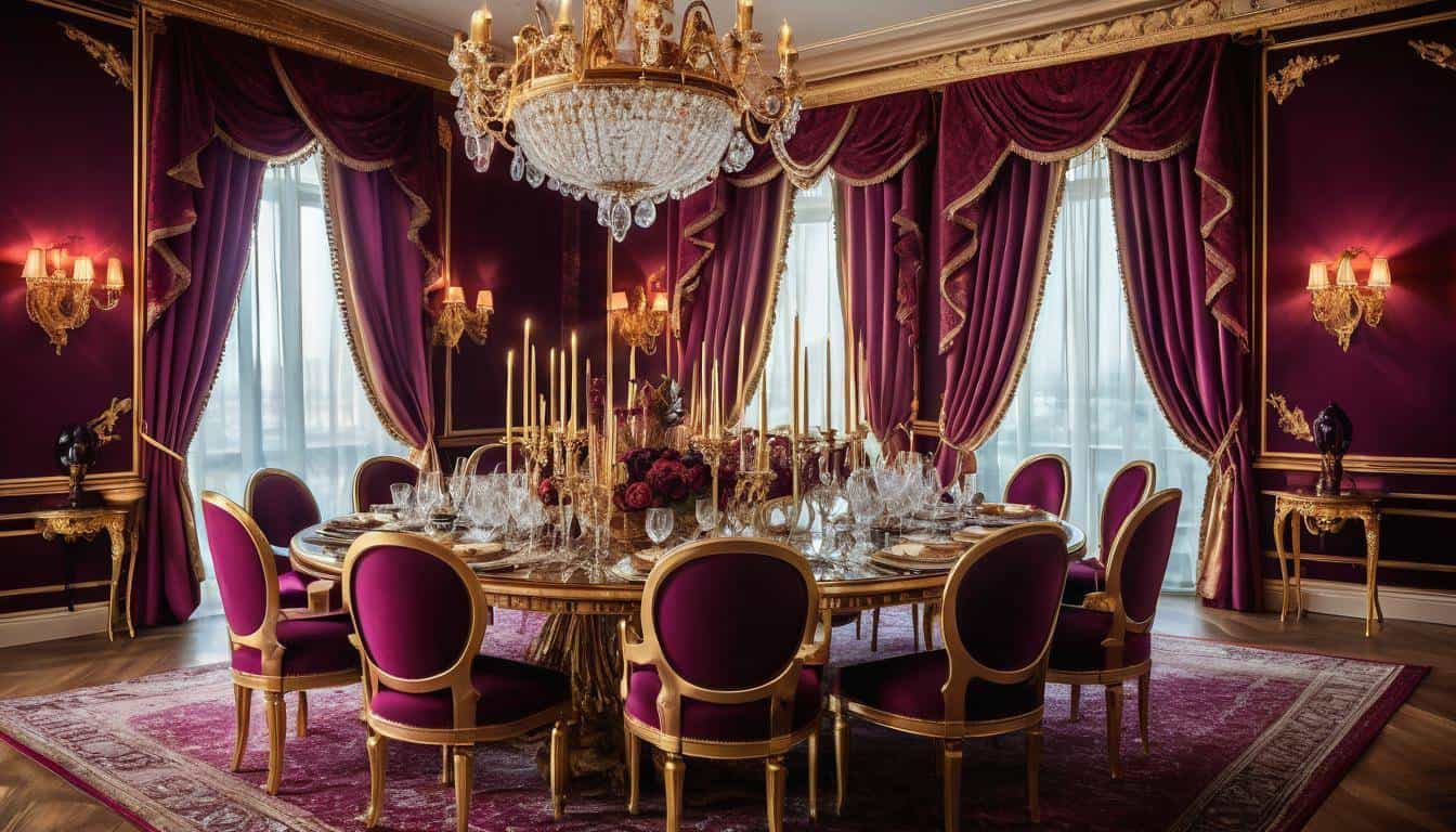 beautiful maroon dining rooms