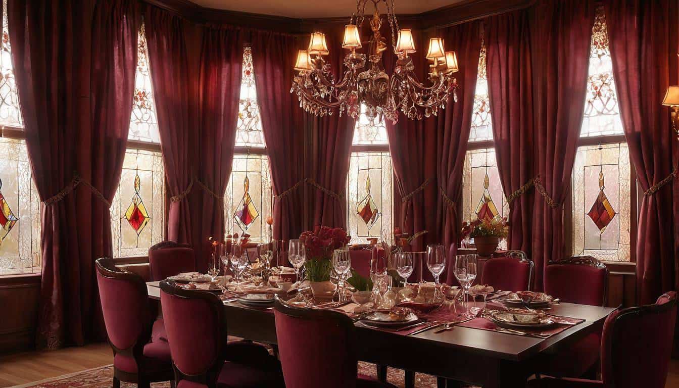 beautiful maroon dining rooms