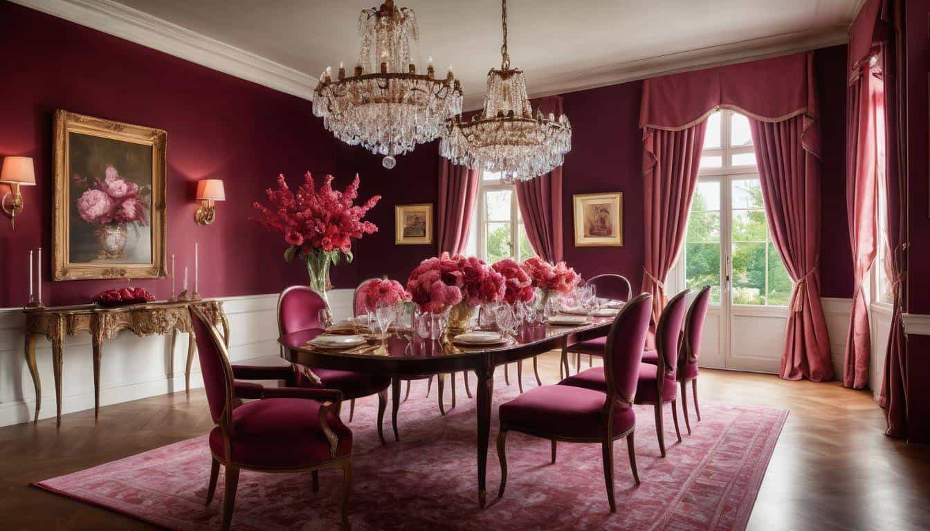 beautiful maroon dining rooms