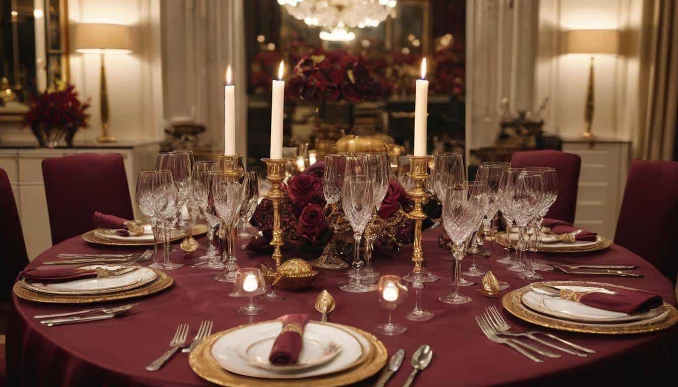 beautiful maroon dining rooms