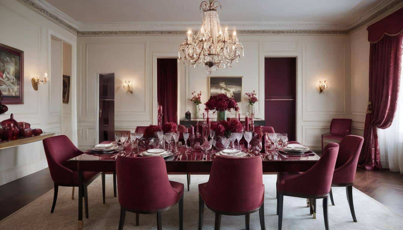 beautiful maroon dining rooms