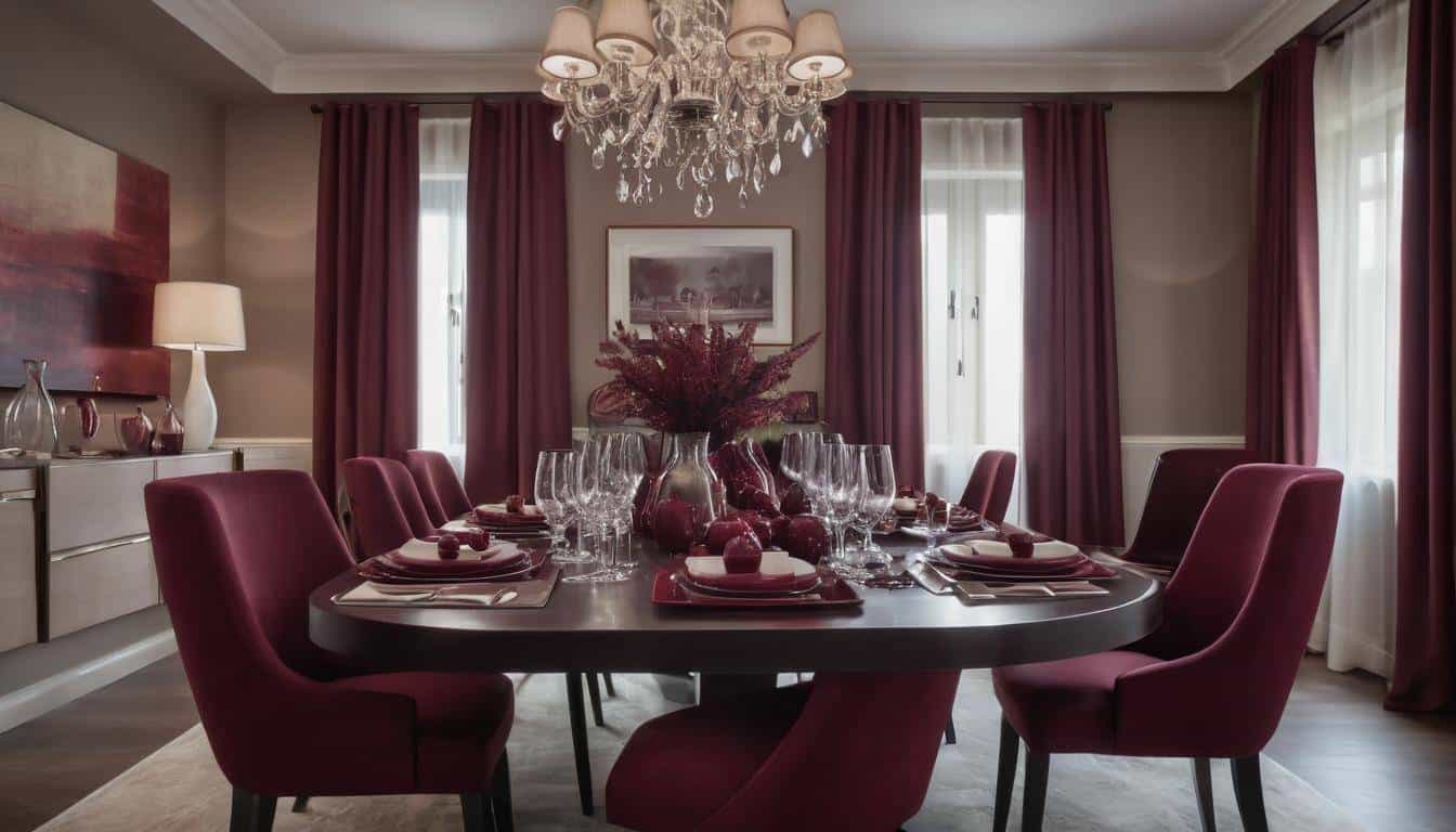 beautiful maroon dining rooms