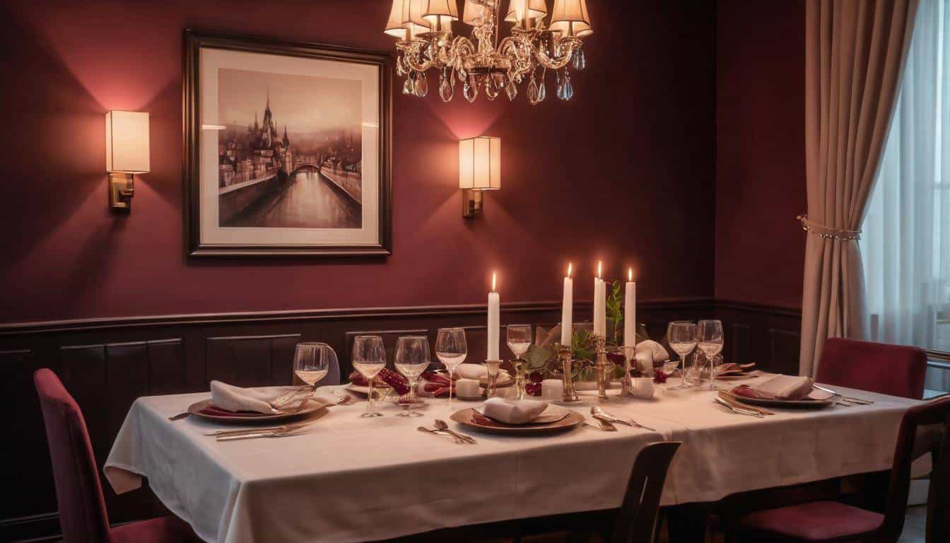 beautiful maroon dining rooms