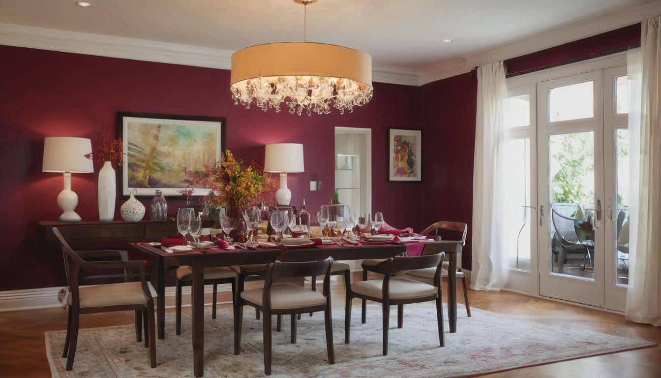 beautiful maroon dining rooms