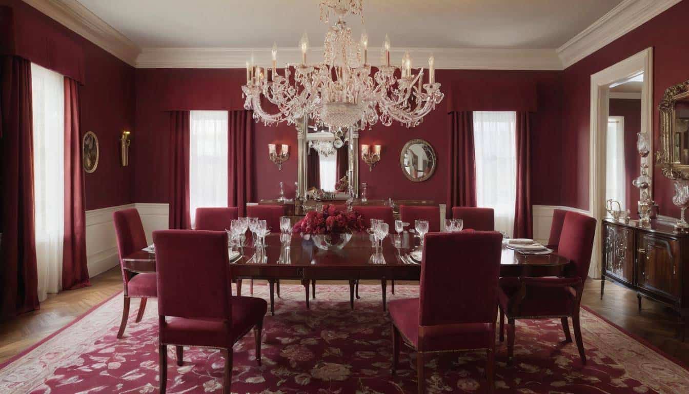 beautiful maroon dining rooms