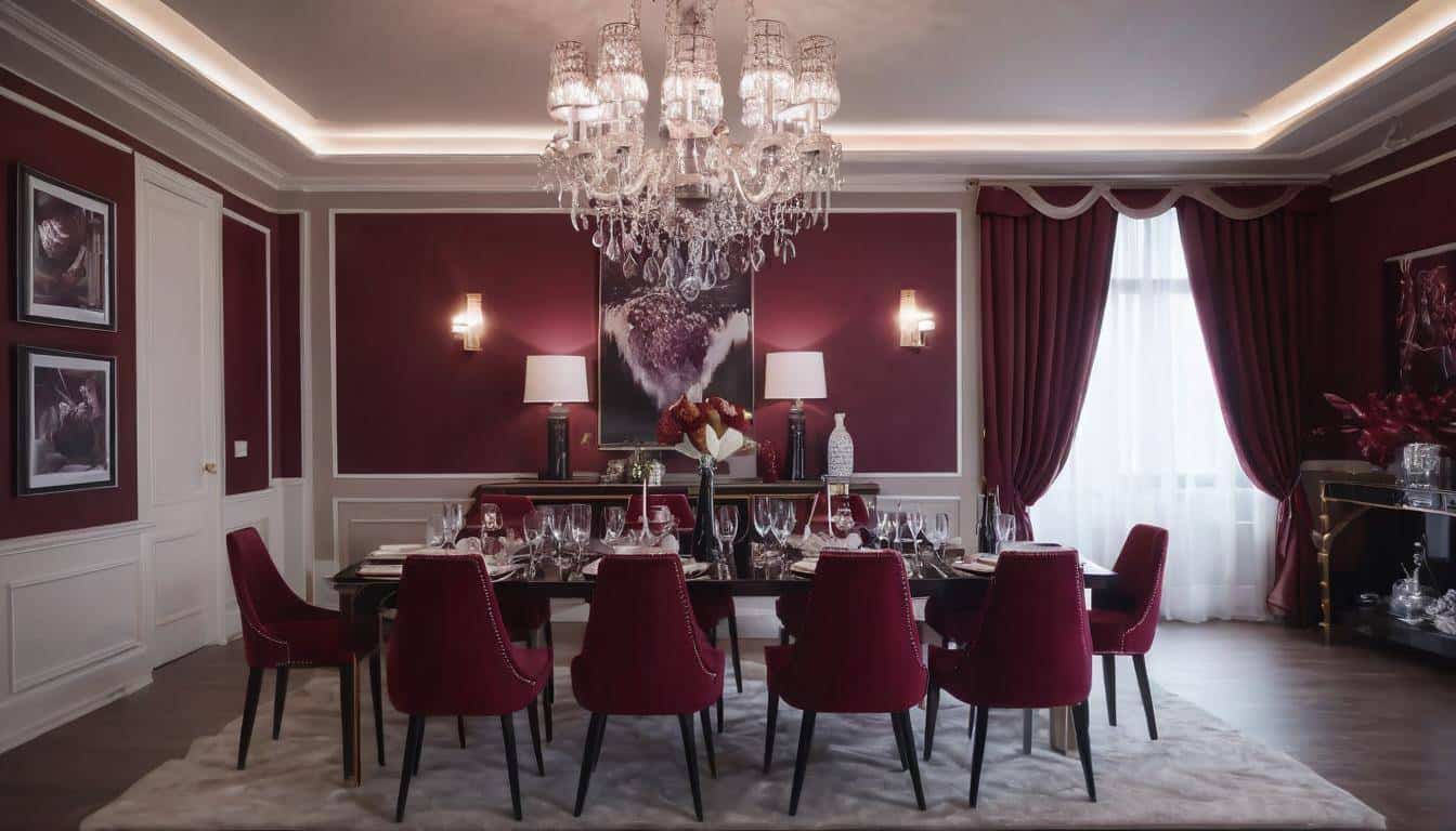 beautiful maroon dining rooms