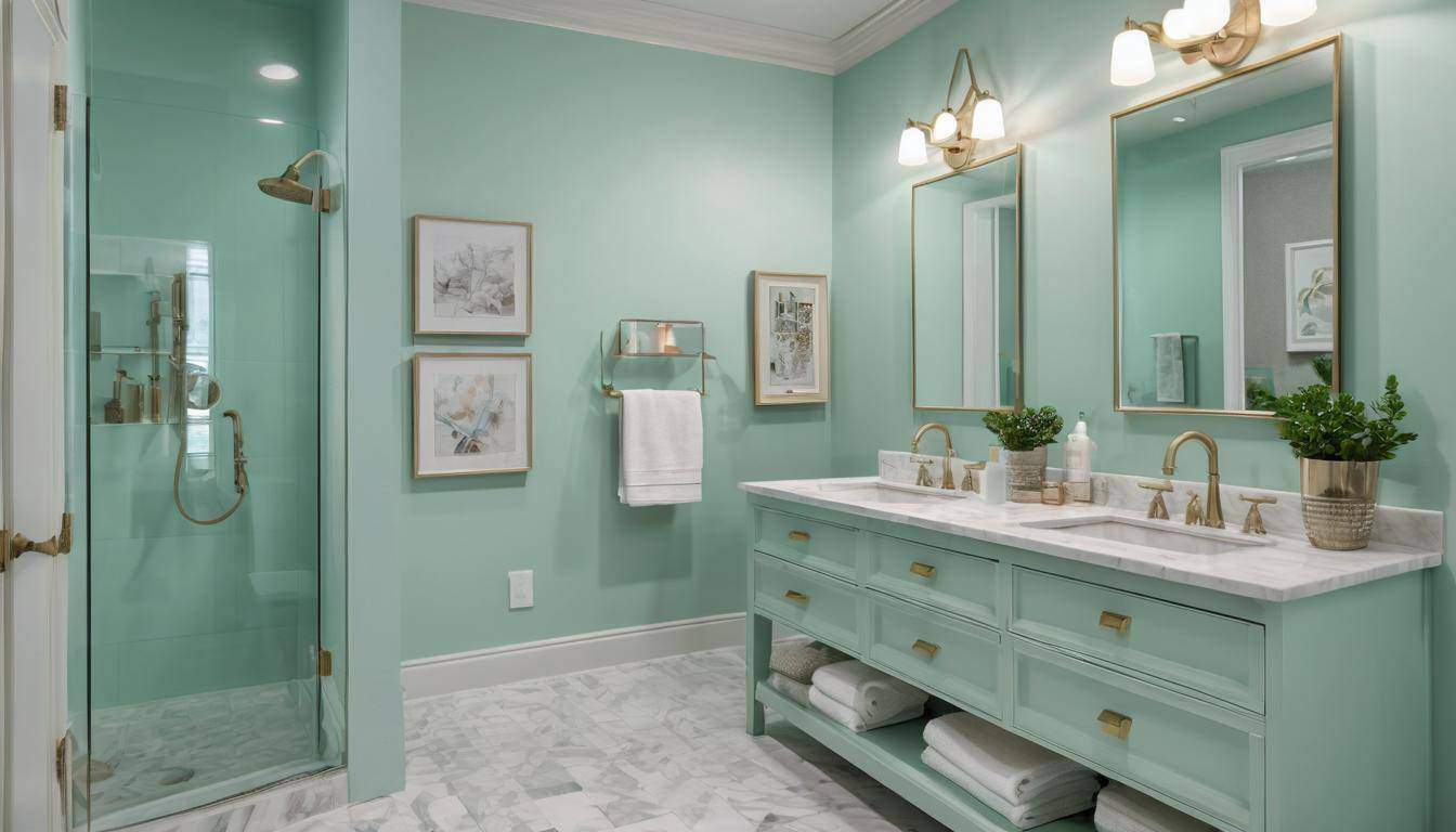 beautiful mint green bathrooms