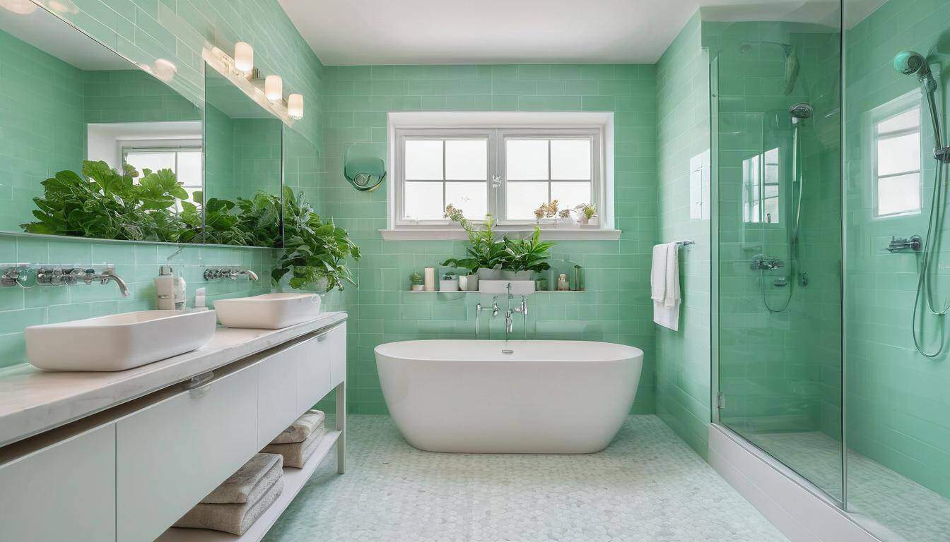 beautiful mint green bathrooms