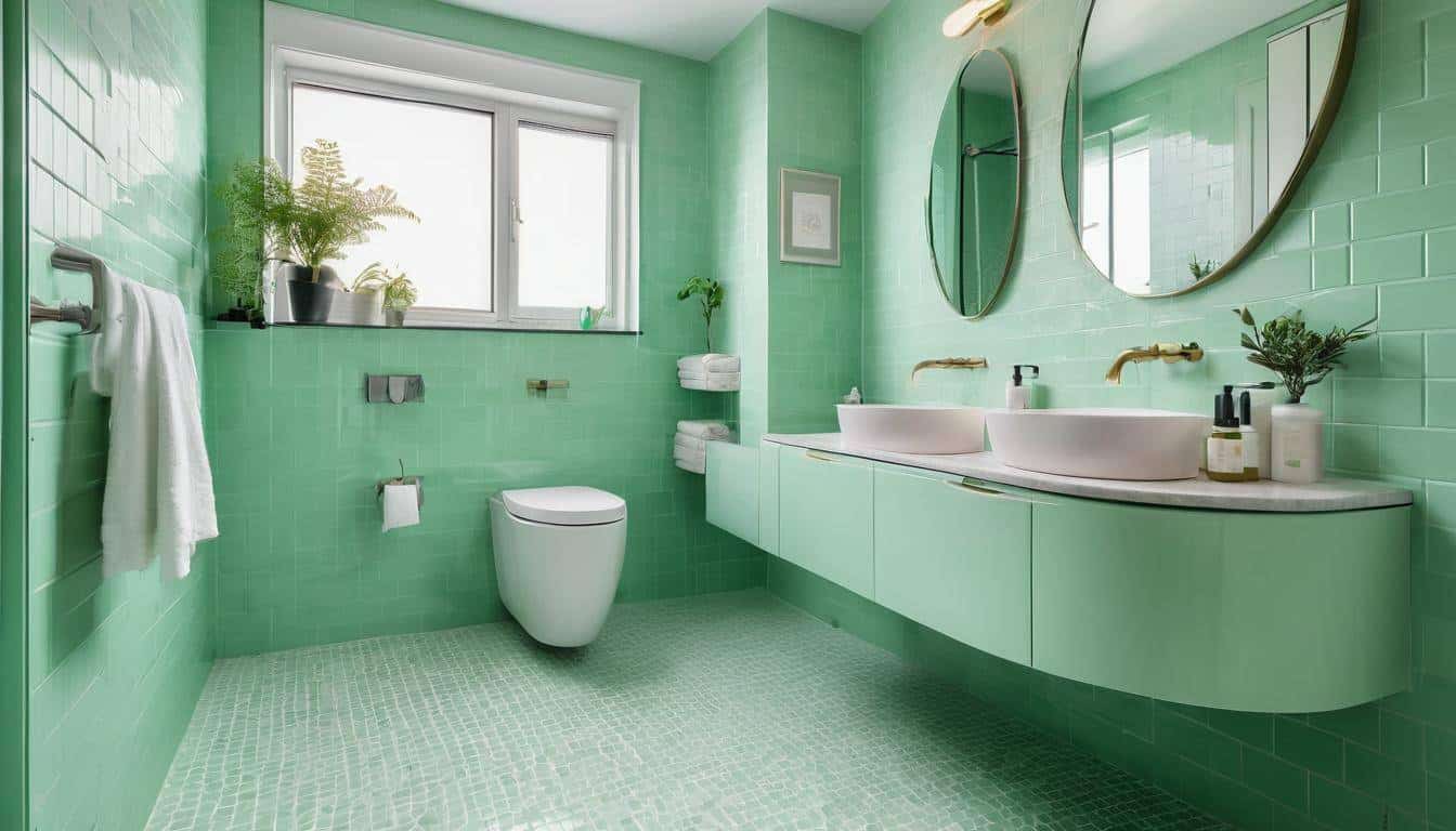 beautiful mint green bathrooms