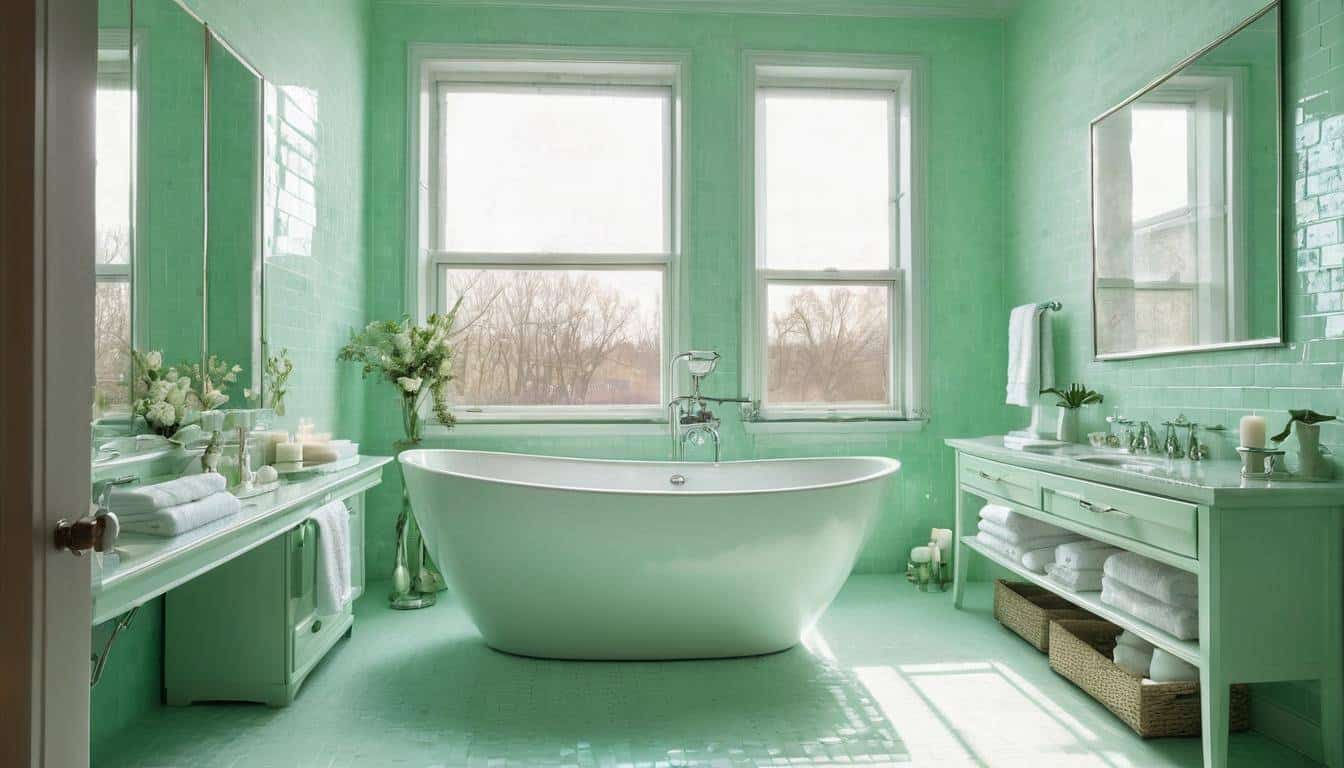 beautiful mint green bathrooms