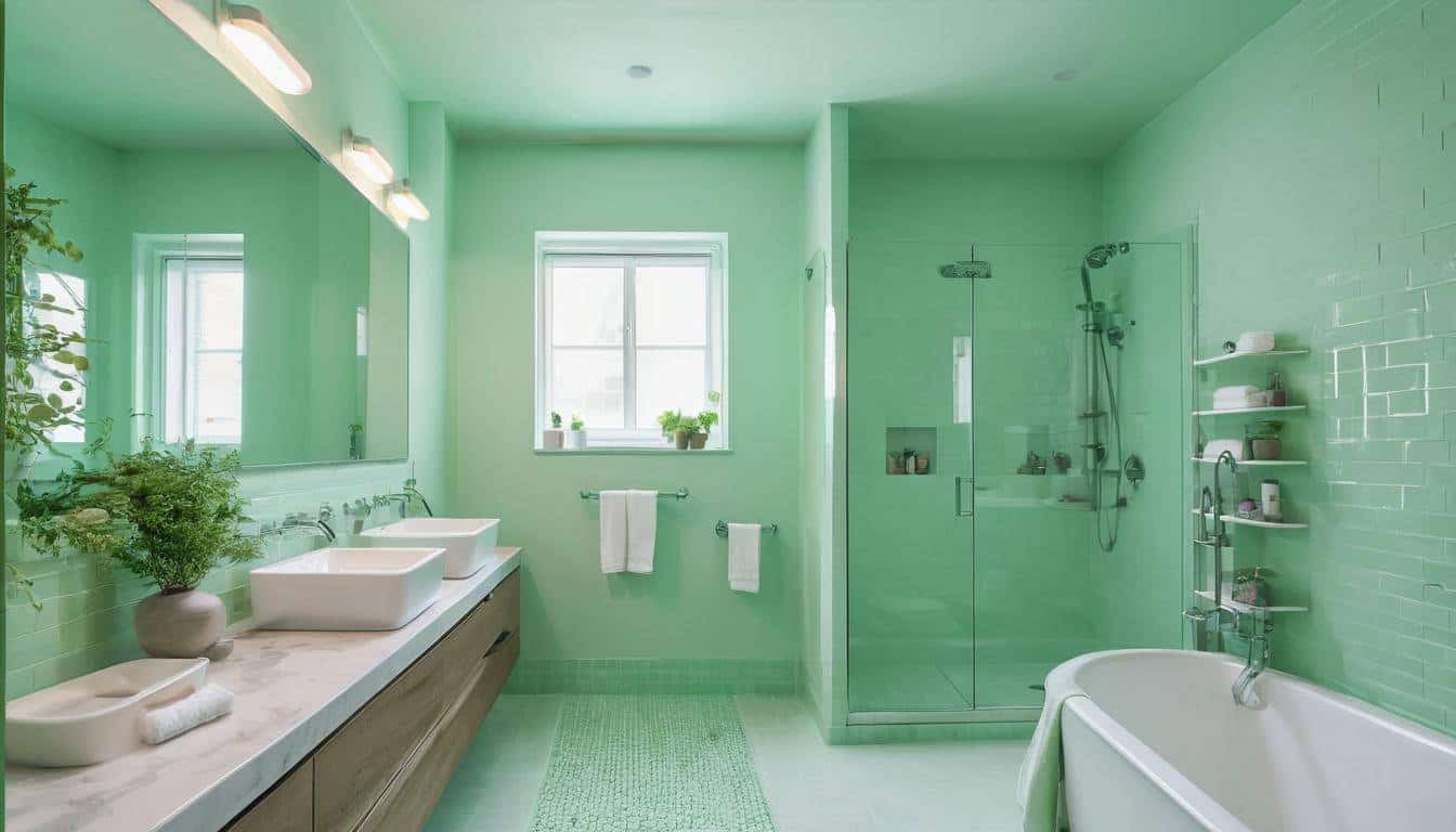 beautiful mint green bathrooms