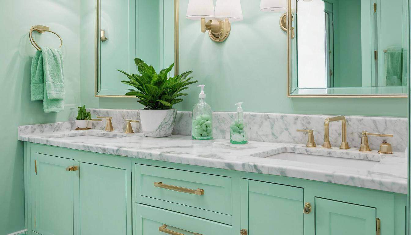 beautiful mint green bathrooms