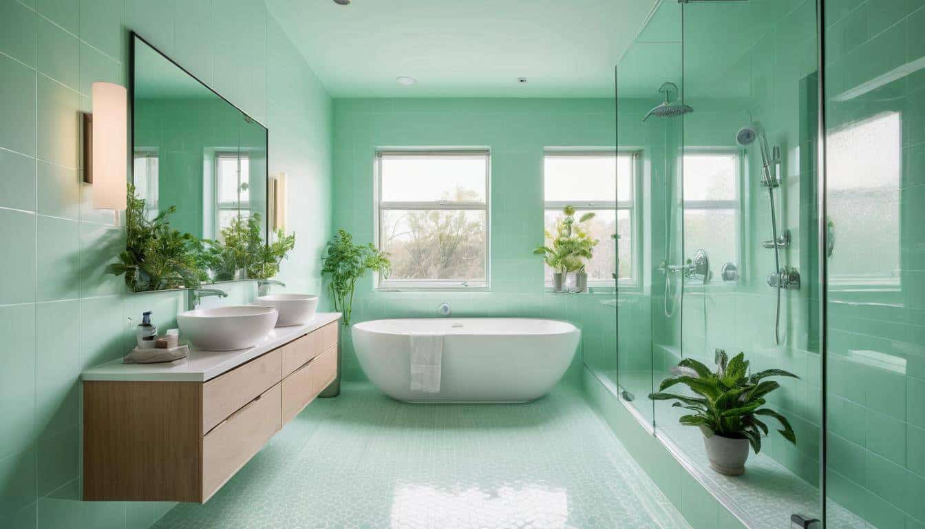 beautiful mint green bathrooms