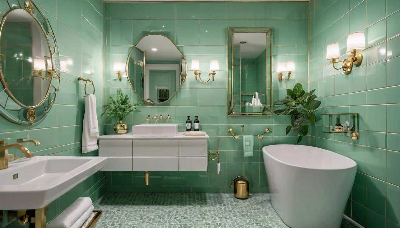 beautiful mint green bathrooms