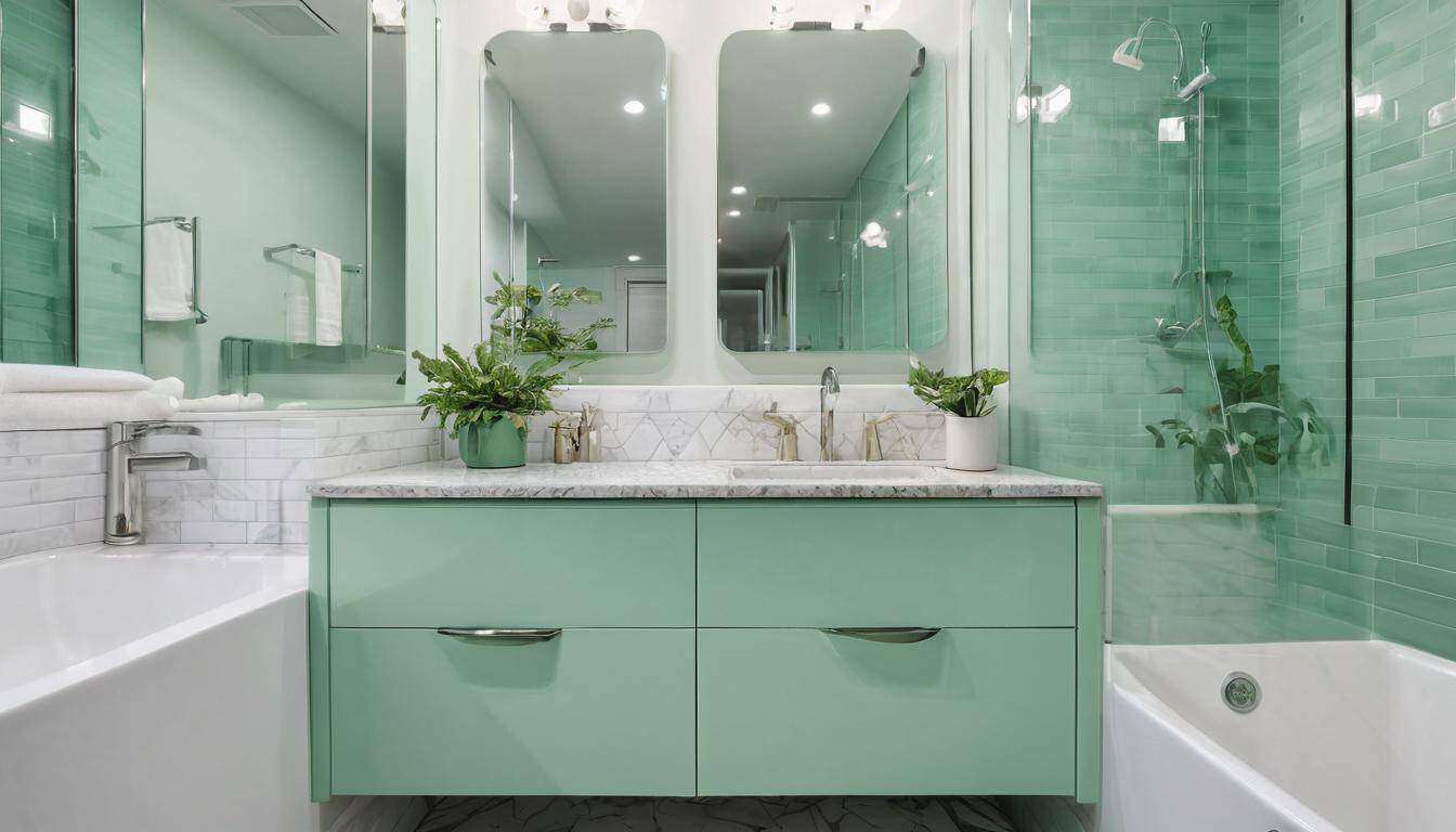 beautiful mint green bathrooms