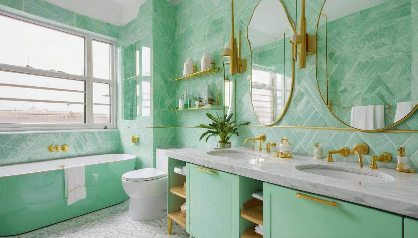 beautiful mint green bathrooms