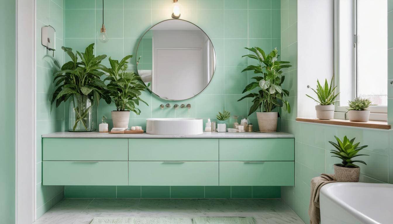 beautiful mint green bathrooms