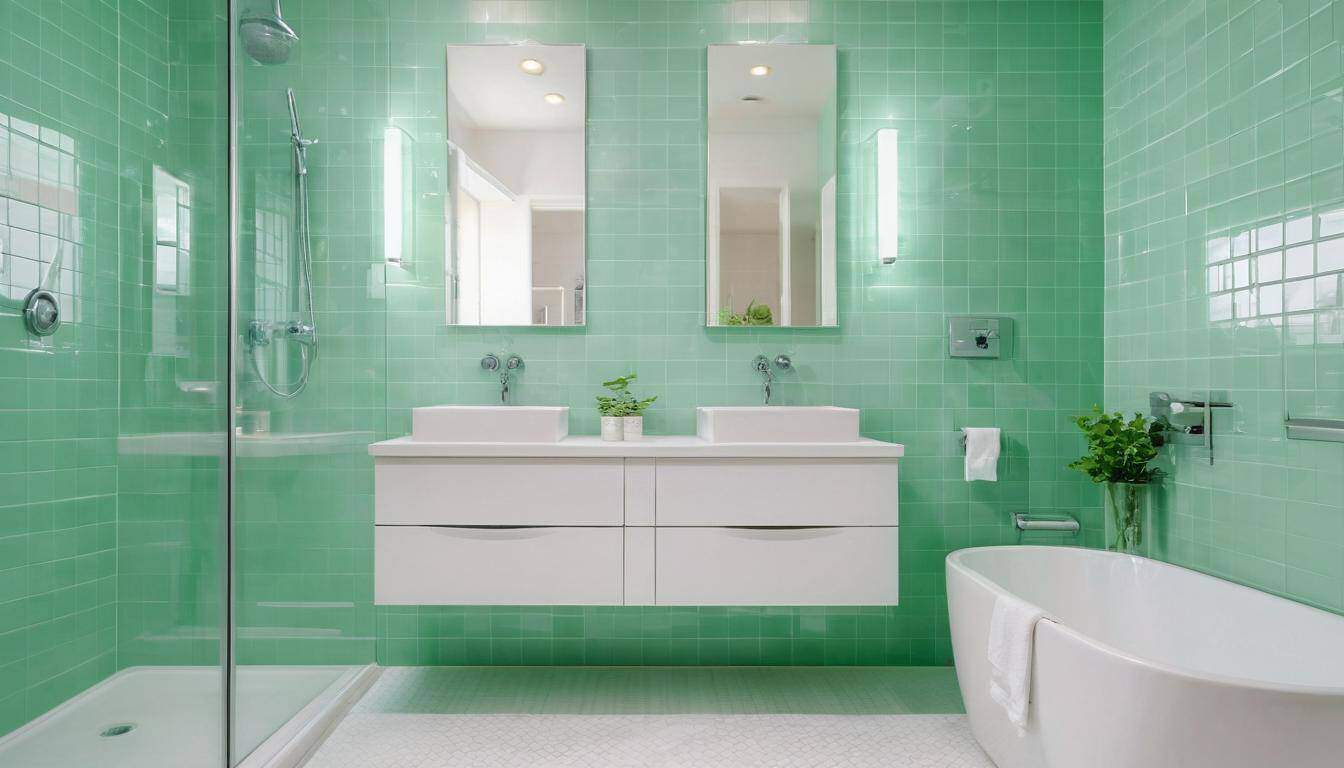 beautiful mint green bathrooms