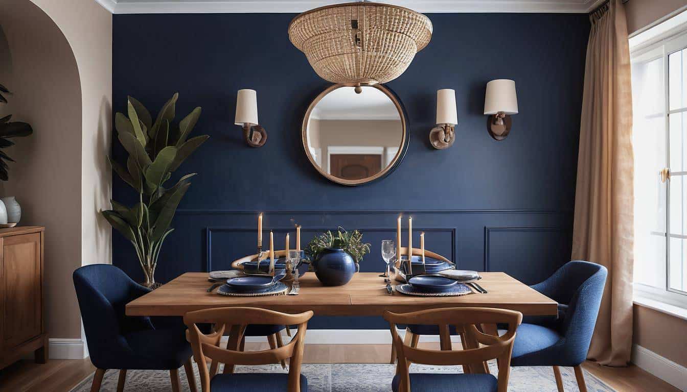 beautiful navy blue dining rooms