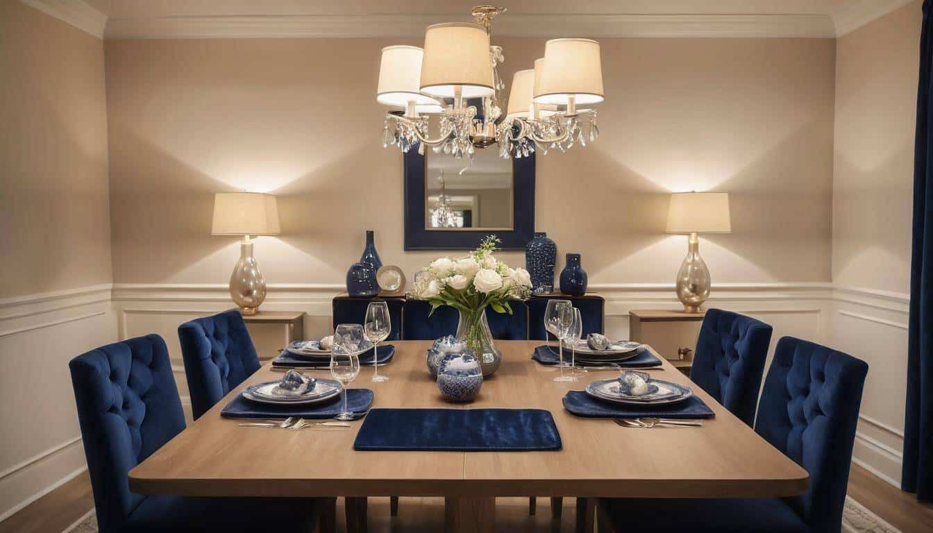 beautiful navy blue dining rooms