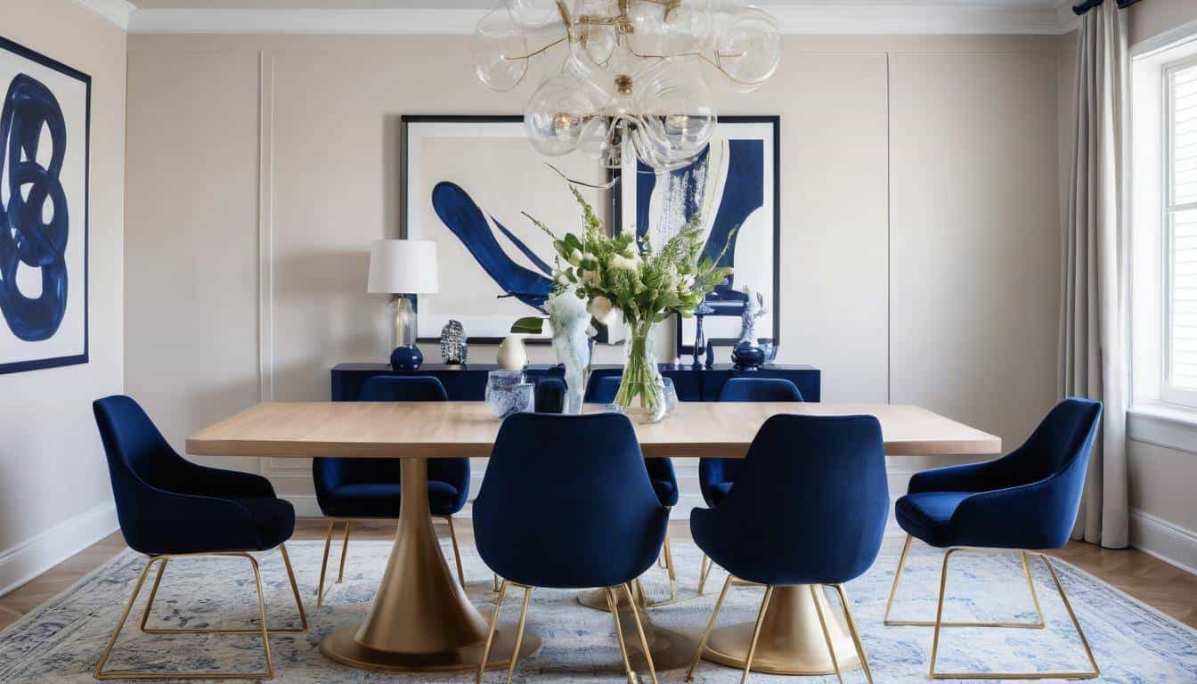 beautiful navy blue dining rooms