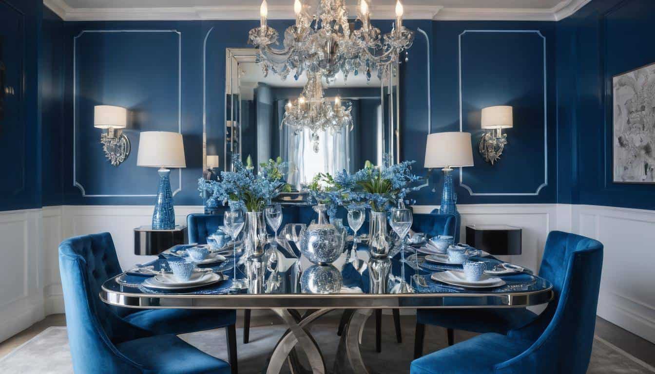 beautiful navy blue dining rooms