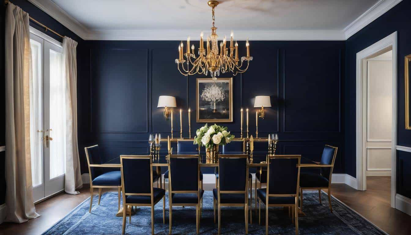 beautiful navy blue dining rooms