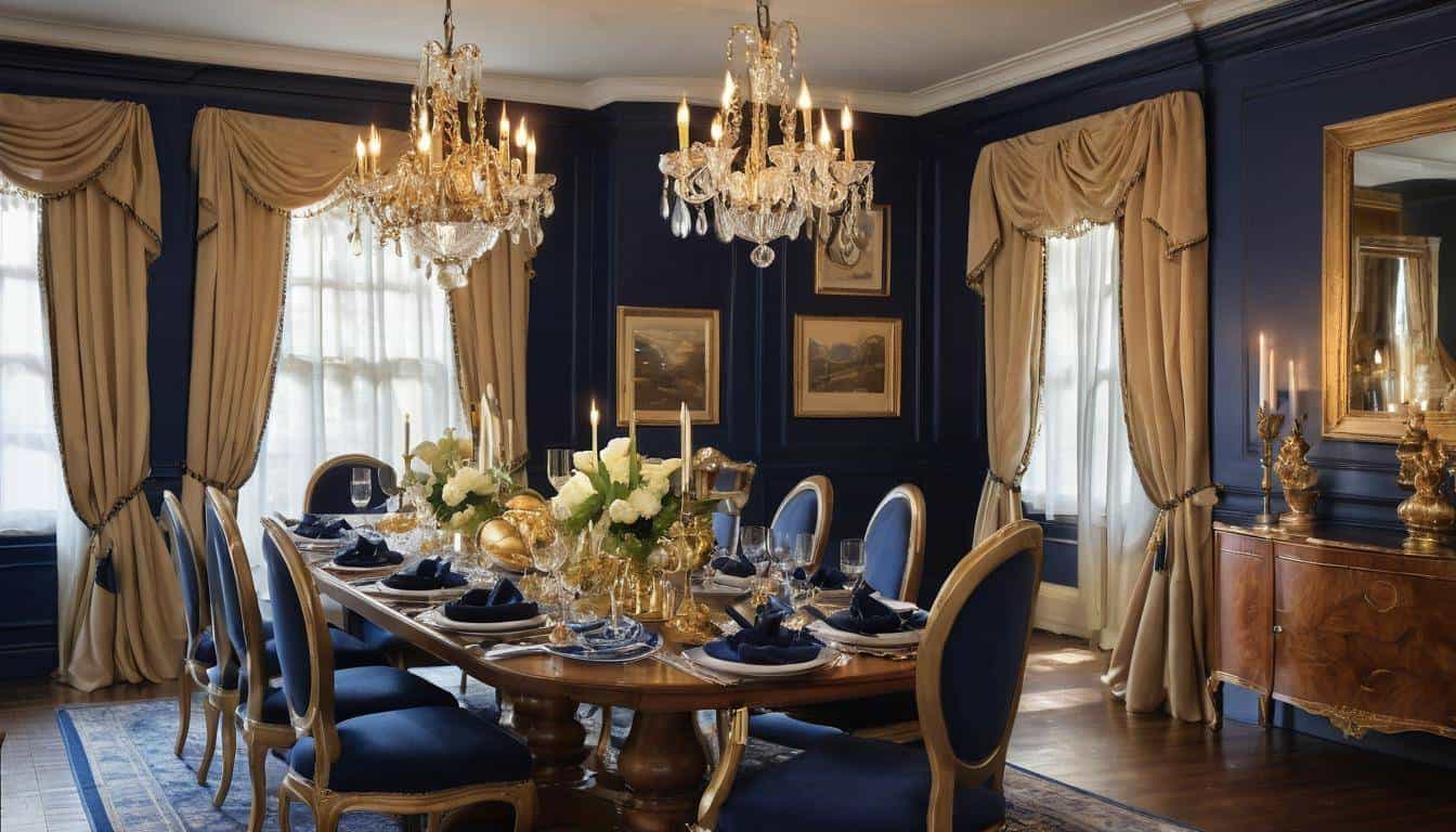 beautiful navy blue dining rooms